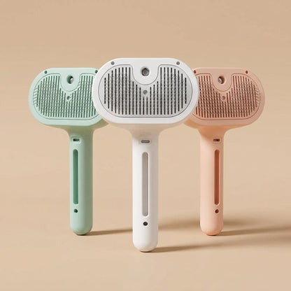 Casa Michi steam grooming brush all colors board, green white and pink front view