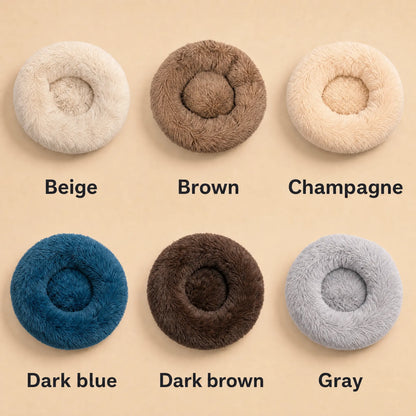 Casa Michi donut cat bed color chart: Beige, Brown, Champagne, Dark blue, Dark brown and Gray
